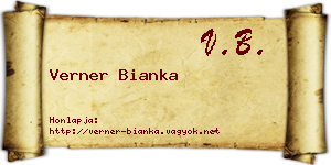 Verner Bianka névjegykártya